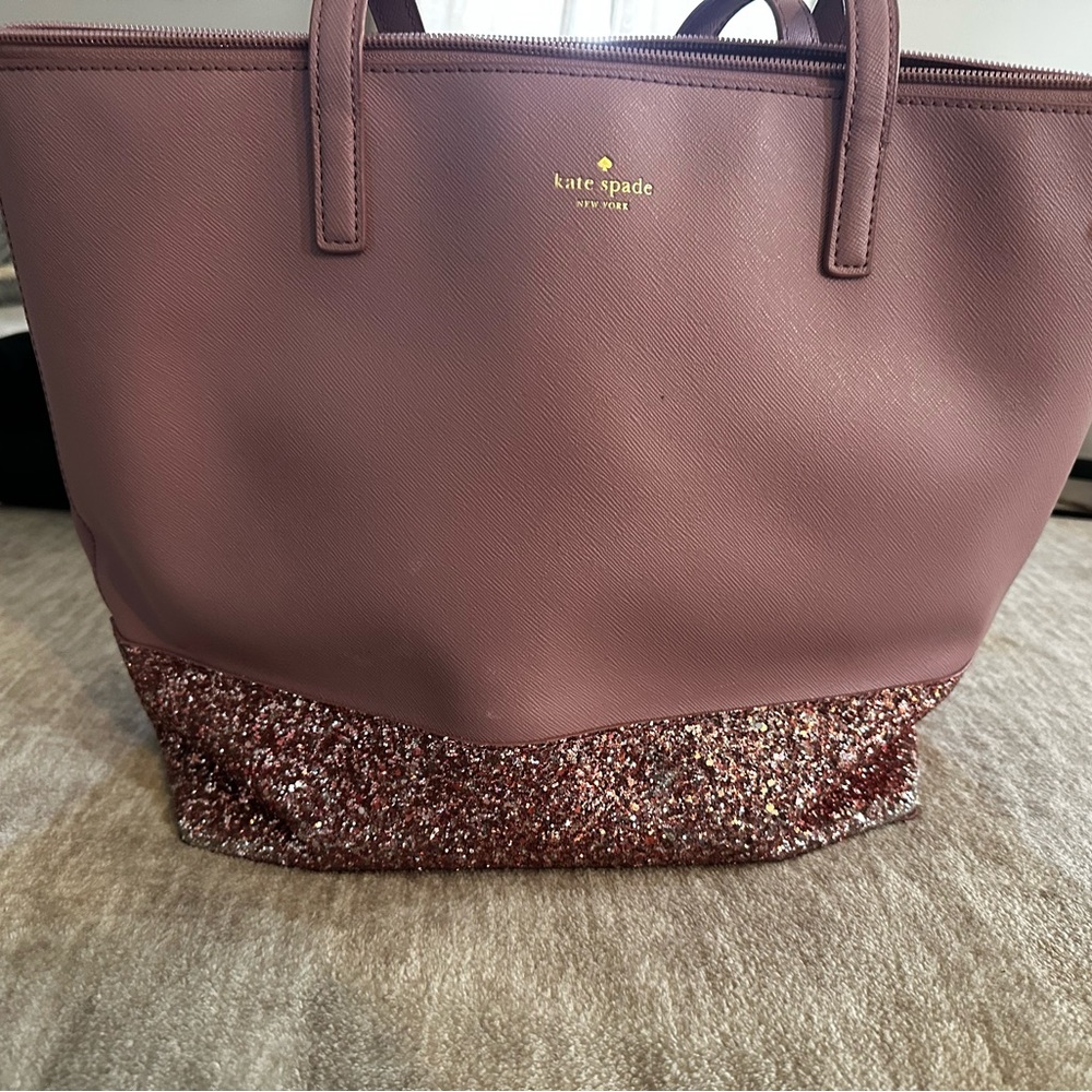 Kate Spade Pink Glamour Tote with Glitter Accents